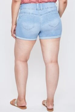 Women's Plus Size Sustainable WannaBettaButt Mid Rise Cuffed Shorts -Wana Fashion Shop XS257942 L2658 4 RP