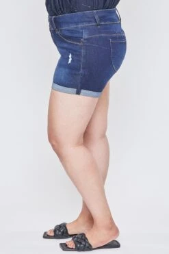 Women's Plus Size Sustainable WannaBettaButt Mid Rise Cuffed Shorts -Wana Fashion Shop XS257942 S2658 2 RP