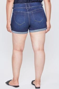 Women's Plus Size Sustainable WannaBettaButt Mid Rise Cuffed Shorts -Wana Fashion Shop XS257942 S2658 4 RP