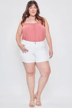 Women's Plus Size Essential Cuffed Shorts -Wana Fashion Shop XS259541 K37 1