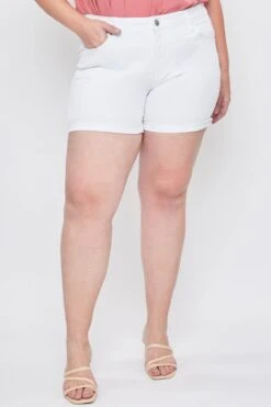 Women's Plus Size Essential Cuffed Shorts -Wana Fashion Shop XS259541 K37 2