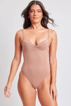 Build Me Up BetterCup One Piece Swimsuit -Wana Fashion Shop YOP 091 BROWN 2