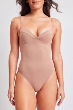 Build Me Up BetterCup One Piece Swimsuit -Wana Fashion Shop YOP 091 BROWN 3
