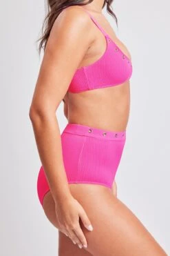 Life’s A Beach Grommet Trim Bralette Bikini 12 Life’s A Beach Grommet Trim Bralette Bikini -Wana Fashion Shop YQG 630 HOT BUBBBLE GUM 5