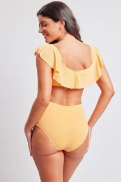 Heart & Sol Off Shoulder Flounce Bikini -Wana Fashion Shop YQGBK007 ORNGE 8